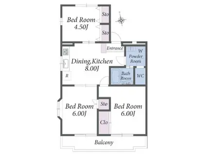 NINETY相模大野(3DK/3階)の間取り写真
