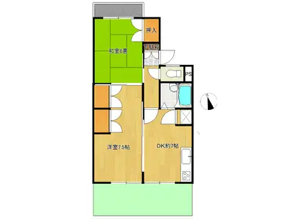 イリュージョン神明A(2DK/2階)の間取り写真