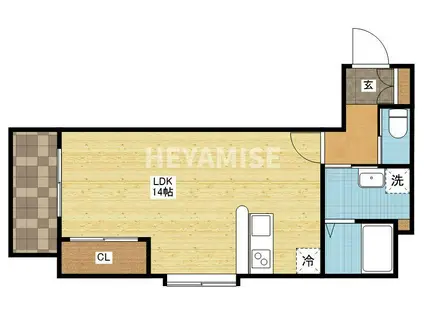 ヴィラージュ・シャル夢(ワンルーム/3階)の間取り写真