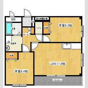 パレス ウエスト ヒルズ(2LDK/2階)の間取り写真