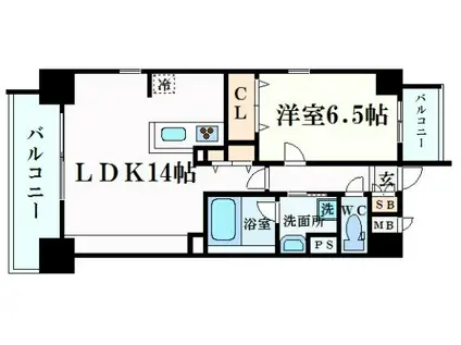 ツイン アウルズ(1LDK/4階)の間取り写真
