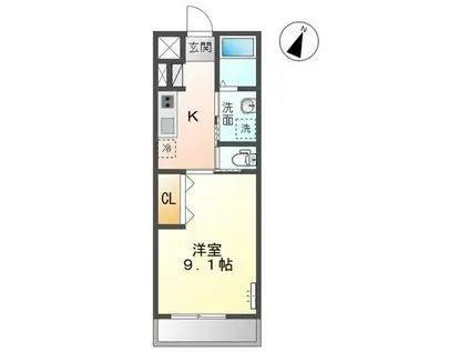 シャイン ビルド(1K/1階)の間取り写真