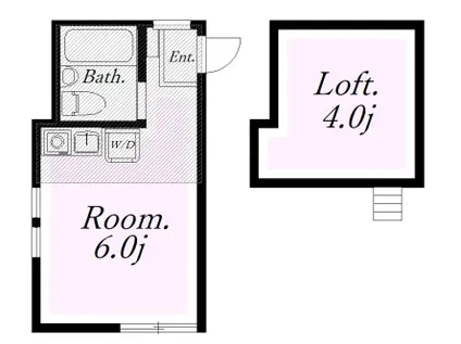 ユナイト阪東橋ラ・カリビアーノ(ワンルーム/1階)の間取り写真