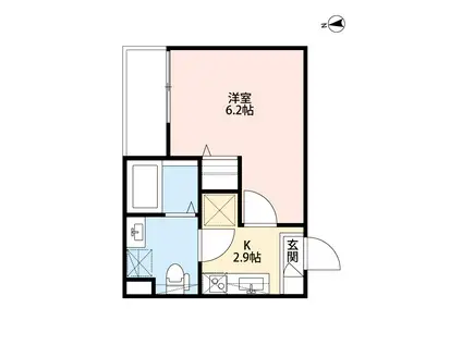 CRASTINE切戸町2丁目(1K/1階)の間取り写真