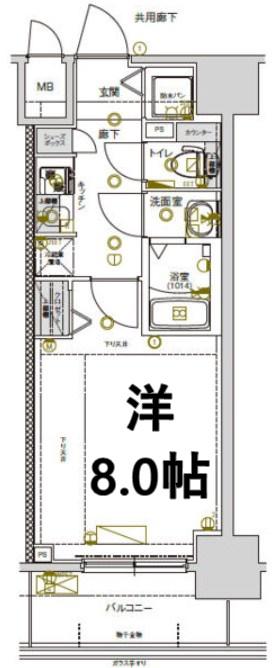 CREST TAPP新栄(1K/11階)の間取り写真