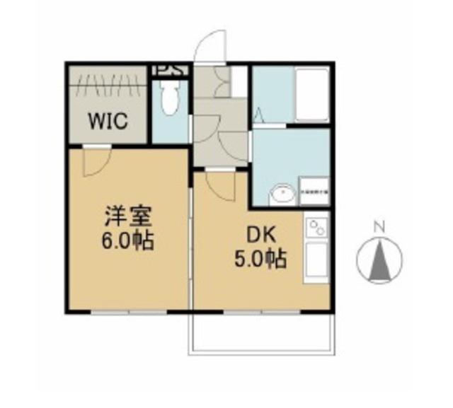 中屋マンション(1DK/2階)の間取り写真