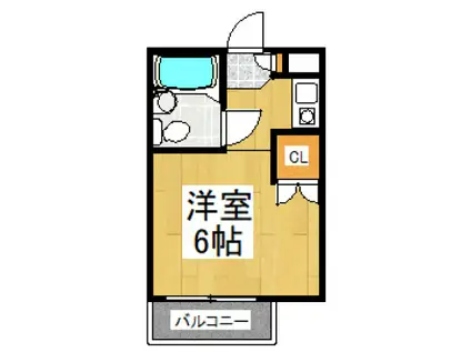 サンハイツ清瀬(1K/1階)の間取り写真