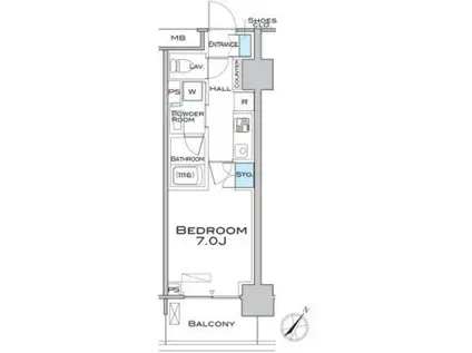 MFPRコート武蔵小山(1K/8階)の間取り写真