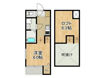 MODERN PALAZZO多良見IC(1SK/2階)の間取り写真
