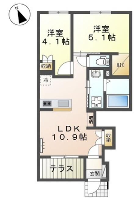 パドレ ムールトメスク(2LDK/1階)の間取り写真