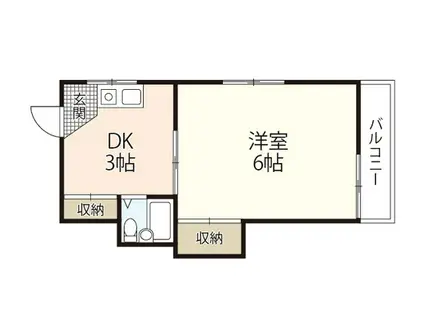 ホワイトコートセザム(1DK/4階)の間取り写真