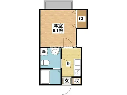 アミティ淵町(1K/1階)の間取り写真