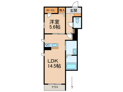シャーメゾン黒田(1LDK/1階)の間取り写真
