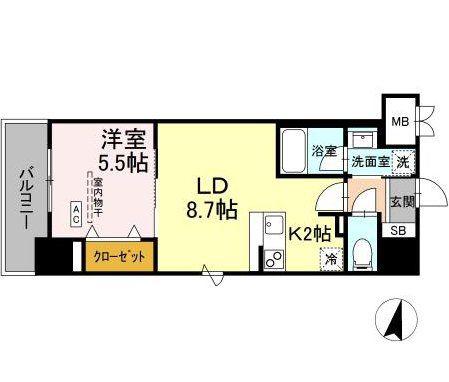 BULL HOUSE(1LDK/10階)の間取り写真