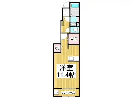 CHILL CLAIR(1K/1階)の間取り写真