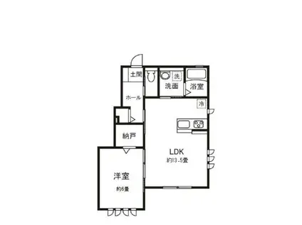 リバーサイドハイムB(1LDK/1階)の間取り写真