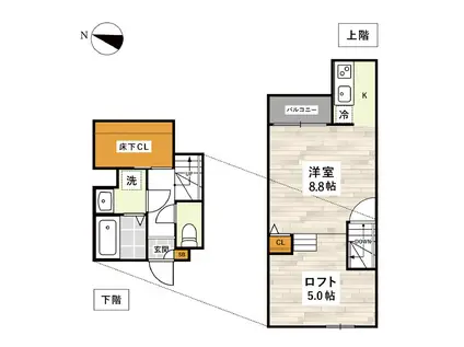 ADCパピーズ大津駅前(1K/1階)の間取り写真