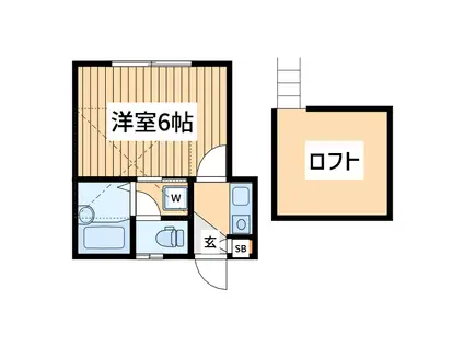 コモドエーピー相模大野A棟(1K/2階)の間取り写真