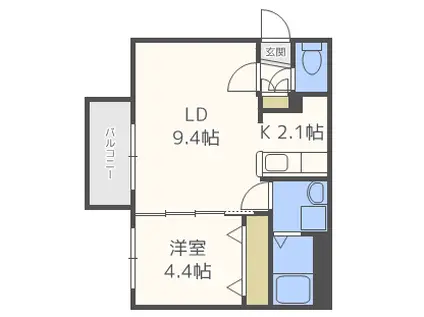 CITY RESIDENCE元町(1LDK/3階)の間取り写真