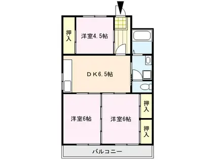 山本ビル(3DK/3階)の間取り写真