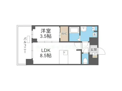 プレサンス大正エミナンス(1LDK/14階)の間取り写真