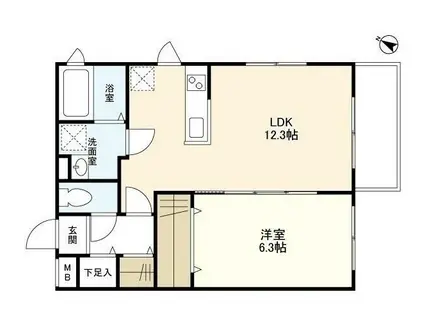 ウェルスクエアイズム初台(1LDK/4階)の間取り写真