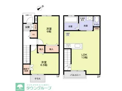 BELLA FORESTA(2LDK/1階)の間取り写真