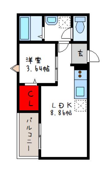 FSTYLE八尾北久宝寺(1LDK/1階)の間取り写真
