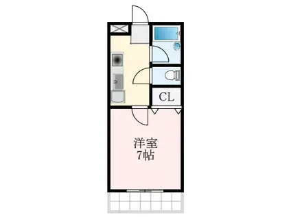 CASA DE TSUZUYAMADAI(1K/2階)の間取り写真