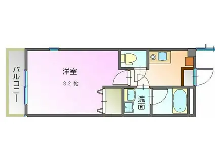 レフージェ(1K/2階)の間取り写真