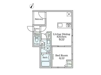 MAISON DE SERENITE大崎(1LDK/3階)の間取り写真