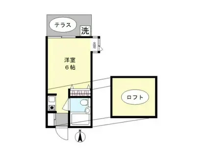 グリーンハイムK1(ワンルーム/1階)の間取り写真