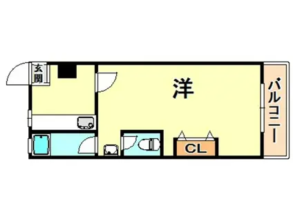 マンションカザミドリ(1K/1階)の間取り写真