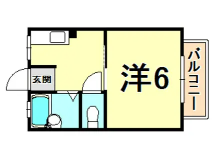 ゴールドハイツ(1K/2階)の間取り写真