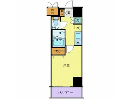 クレイシア池上(1K/7階)の間取り写真