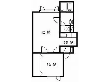 イーストヒル2(1LDK/1階)の間取り写真