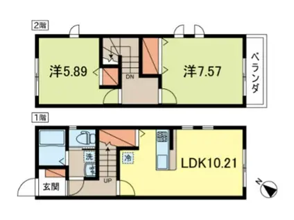 サットンプレイス・マローネ(2LDK/1階)の間取り写真