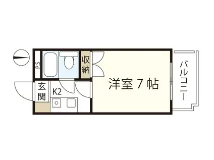 パレグレース仁保(1K/2階)の間取り写真