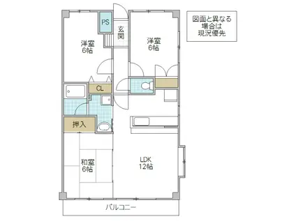 フォーライフ赤塚(3LDK/2階)の間取り写真