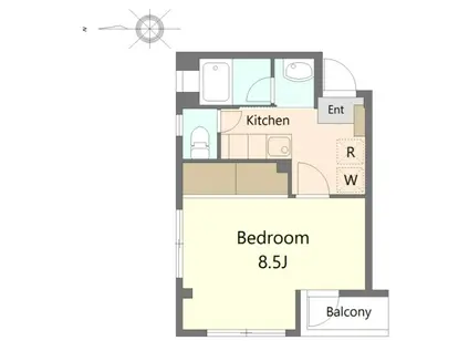KSマンション(1K/2階)の間取り写真