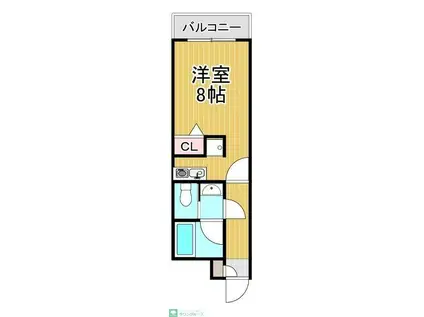 プレジデント(ワンルーム/2階)の間取り写真