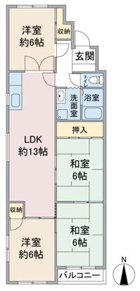 エクセル竹越(4LDK/4階)の間取り写真