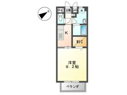 プランドールA棟(1K/1階)の間取り写真