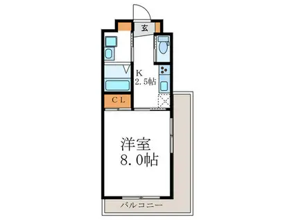 ロゼッタ北山(1K/2階)の間取り写真