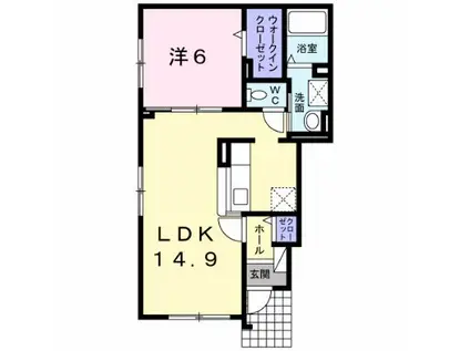 エレガンテフジ(1LDK/1階)の間取り写真