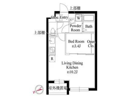 カーサピアッツァ中野松が丘(1LDK/3階)の間取り写真