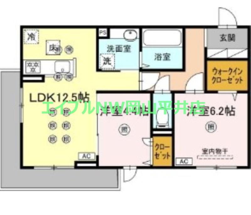 アネックスV(2LDK/1階)の間取り写真