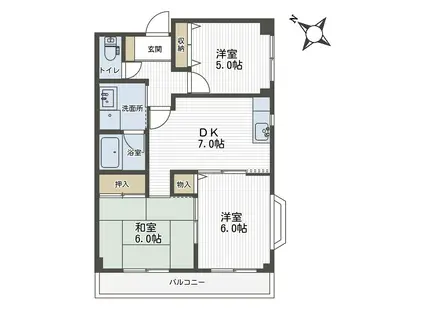 シュネーバーレン(3DK/2階)の間取り写真