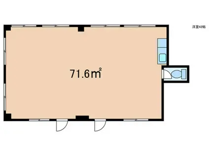 エバグリーン益田(ワンルーム/2階)の間取り写真