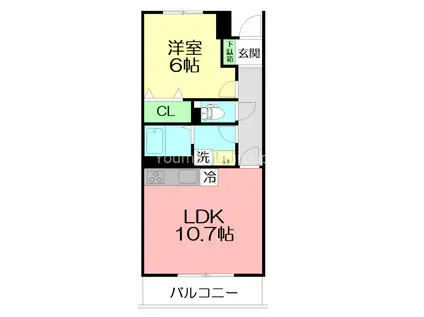 ソレアード(1LDK/1階)の間取り写真